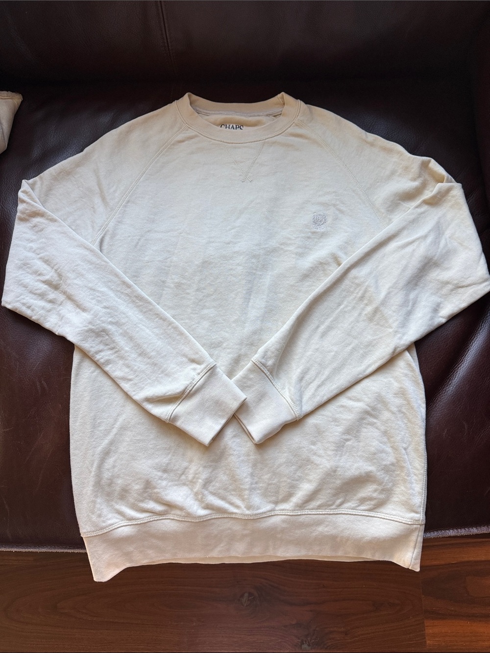 Chaps Cream Crewneck Sweatshirt - Men